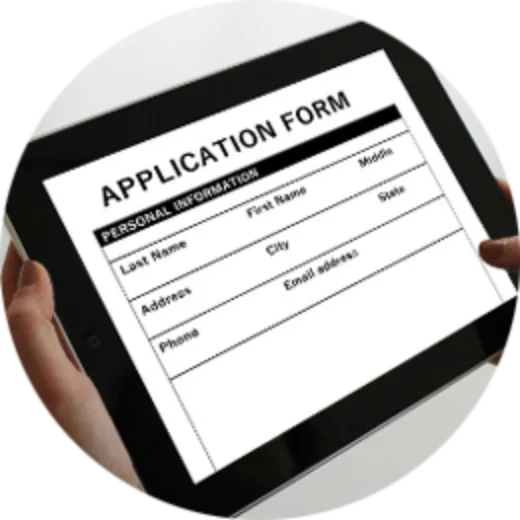 Stock image of an application form